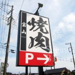 焼肉店様の自立看板・LED照明付き